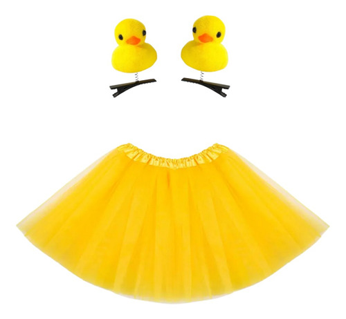 Disfraz De Pato Tutu + Pinches Para Niñas