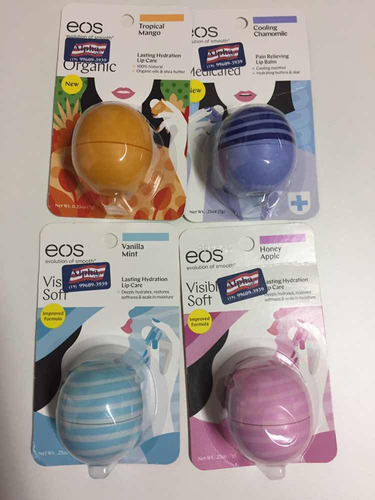 Lip Balm Eos Kit Com 4 Unidades Aromas Diversos