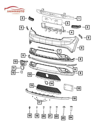 Rejilla Inferior Delantera Compatible Con Dodge Durango