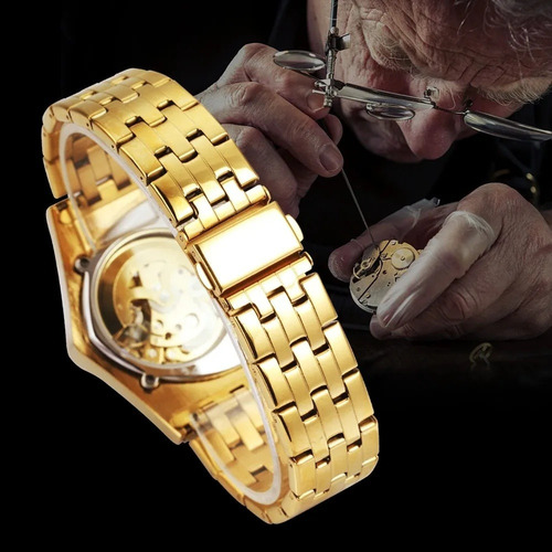 Reloj Esqueleto Automático Triangular For Hombre Winner