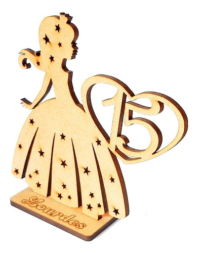 Imagen 2 de 3 de 35 Souvenir Vestido Estrella 15 Años + Central 20cm Oferta !