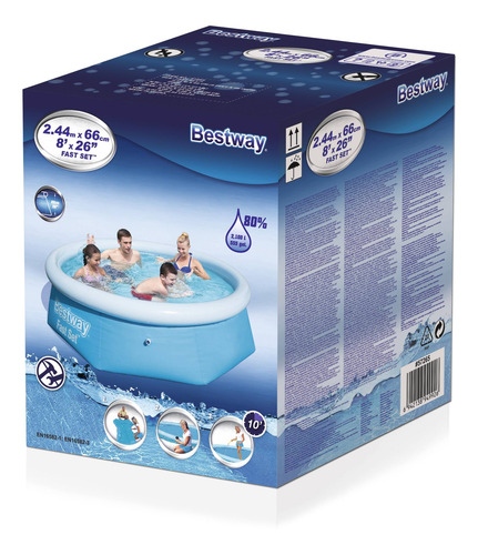Piscina Inflável Vinil Fast Set 2300 L 6 Pessoas Bestway Cor Única