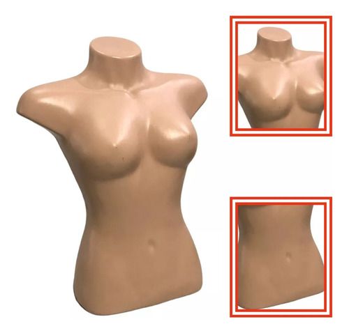 Busto Manequim Feminino Plástico Roupa P/ Loja .