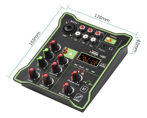 Sintonizador De Transmissão De Áudio Reverb Bt Effect Mixer