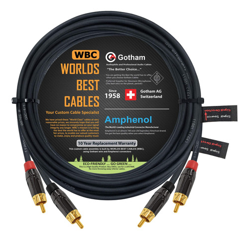 Par De Cables Rca De 17 Pies - Gotham Gac-4/1 (negro) Cable