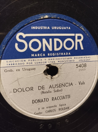 Antiguo Disco Pasta Donato Racciatti Cinco Reales De Antes