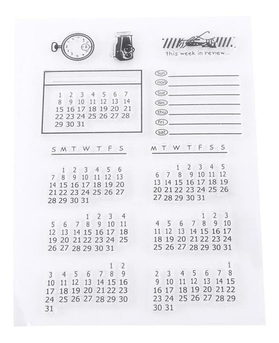 Sello De Silicona Transparente, Diseño De Calendario, Dise¿