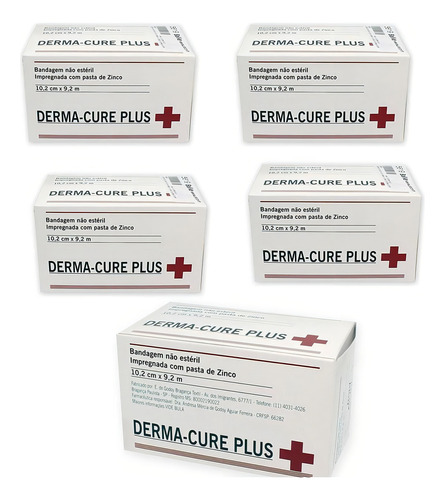 Kit 5 Vendaje Bota De Unna Derma Cure 10,2cmx9,2m Zinc