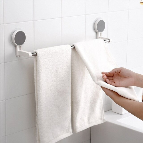 Imagen 3 de 5 de Porta Toalla Toallero Perchero Barra Baño Adhesivo 5kg Inox