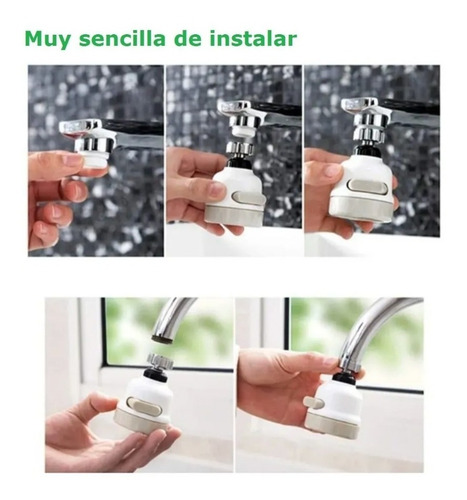 Imagen 6 de 8 de Cuello Flexible Extensible Giratorio 360° Lavaplatos Agua