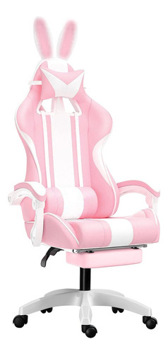 Cadeira De Pc Gamer Rosa Violeta Com Orelhinha De Coelho Material do estofamento Algodão