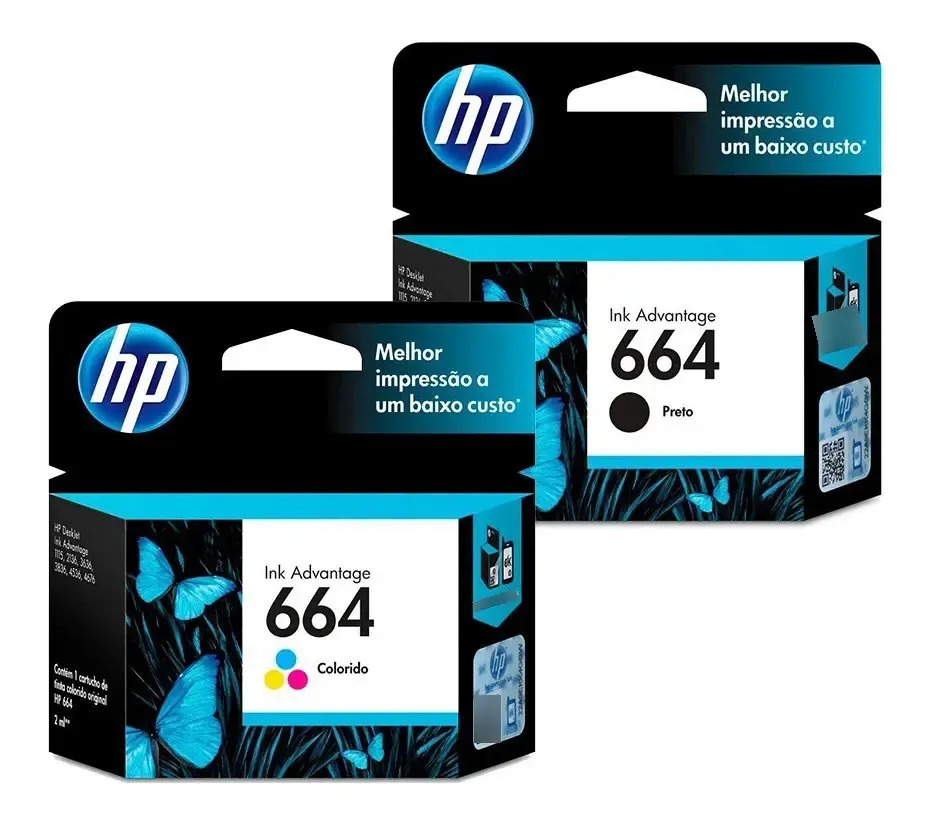 Kit Cartucho Hp 664 Preto + Color Deskjet 1115 2136