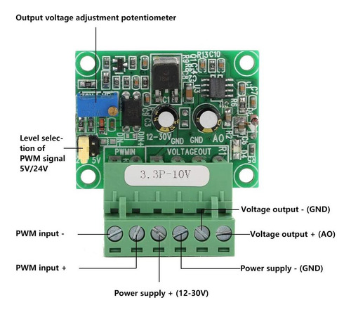 33v Pwm A 0 A 10 A 10v Convertidor De Voltaje Módulo De De
