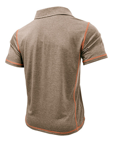 Camisa Transpirable De Manga Corta Con Bolsillos De Moda