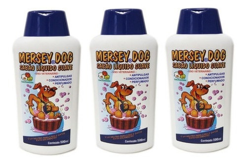 Kit 03 - Mersey Dog Antipulgas O Melhor Para Seu Amicão! Fragrância Suave