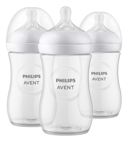 Kit Com 3 Mamadeira Pétala 3.0 260ml Transparente Philips Avent