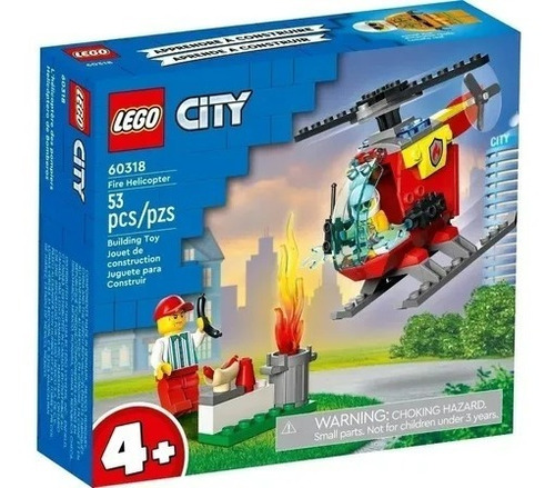 Lego City Helicóptero De Bomberos 53 Piezas 60318