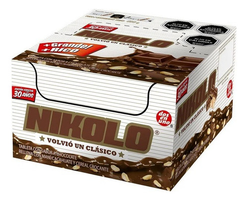 Chocolate Nikolo Display De 20 Unidades