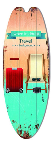Barra De Tabla De Surf Con Letrero Vintage De Madera Para De