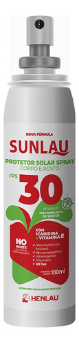 Protetor Solar Spray Repelente Sunlau Fps 30 100ml Icaridina