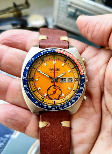 Seiko 6139 Crono Pogue Mostrador Amarelo