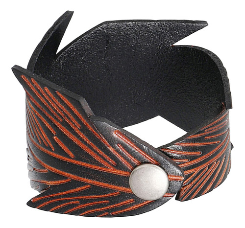 Pulsera De Cuero Hecha A Mano Cinturón Ancho Negro