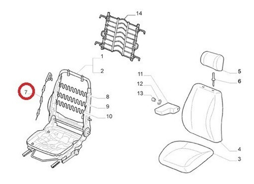 Hilo Tirante Respaldo Butaca Asiento Delant Fiat Palio Siena