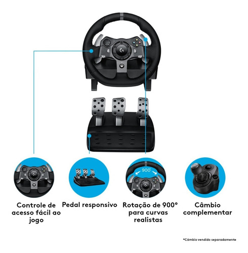 Volante Gamer G920 Driving Force Para Xbox E Pc Logitech Cor Preto