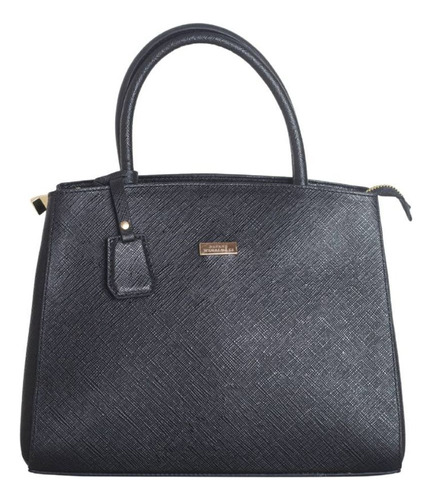 Bolsa Tote Feminina Transversal Dayane Magalhães Preta Cor Preto