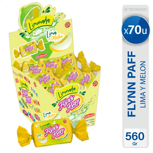  Caramelos Flynn Paff Lima Y Melon Masticables Caja X70