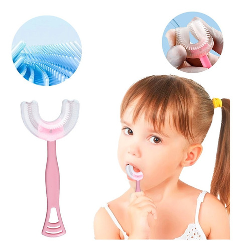 Cepillo De Dientes Manual Forma De U Silicón Niños 2-7 Años 