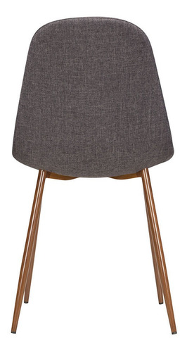 Imagen 7 de 10 de Silla Comedor Retro Tapizada Gaia Coelle Nogal - Gris Oscuro