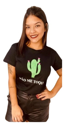 Camiseta T-shirts Blusa Feminina Estampa Cactos