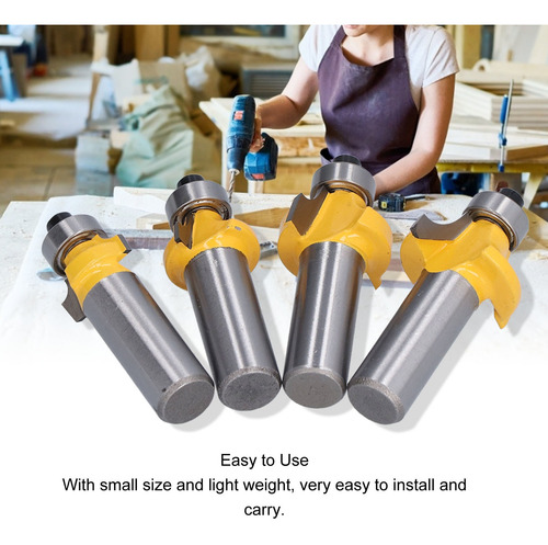 Round Over Router Bit 4pcs 1/2in Shank Flush Trim Tool Set