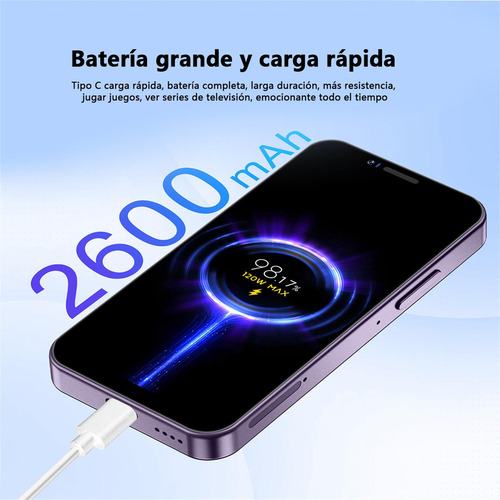 2025 Teléfonos Inteligentes Android Baratos Mini S24 Ultra 3.5 Pulgadas Ram2gb Rom16gb Púrpura
