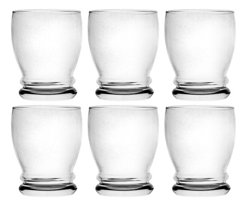 Set 6 Vasos Vidrio Barcelona Rigolleau Trago Corto 7 X 9.5