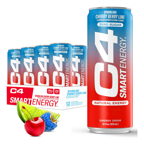 C4 Smart Energy Drink Sin Azúcar Freedom Ice 12 Onzas 12 Uni