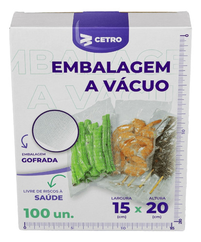 Embalagem A Vácuo Gofrada Pré Formada 15x20cm - 100 Und