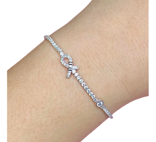 Pulsera Veneziana Luxury Regulable Lazo De Plata 925 Ps 303