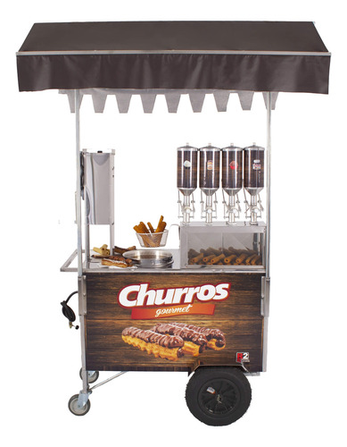 Carrinho Churros Gourmet Top Masseira Engrenag 4 Doceiras R2