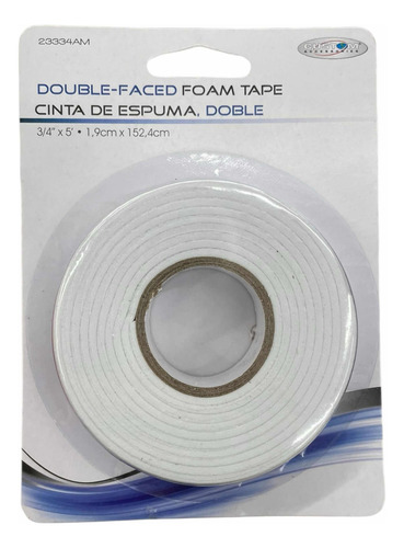 Cinta De Espuma Espesor 3mm Doble Cara Montaje Interior 1.5m Color Blanco Lisa
