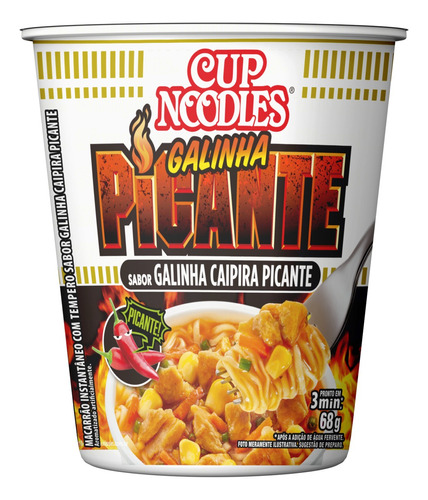 Macarrão Instantâneo Galinha Caipira Picante Cup Noodles Copo 68g