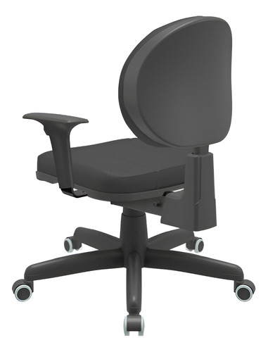 Cadeira Executiva Back C/ Braços Reg Tecido Plaxmetal Preta