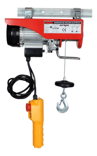 Guincho De Coluna Elétrico 500/1000kg Mono Ha107 Motomil Cor Vermelho Quantidade De Cordas 1