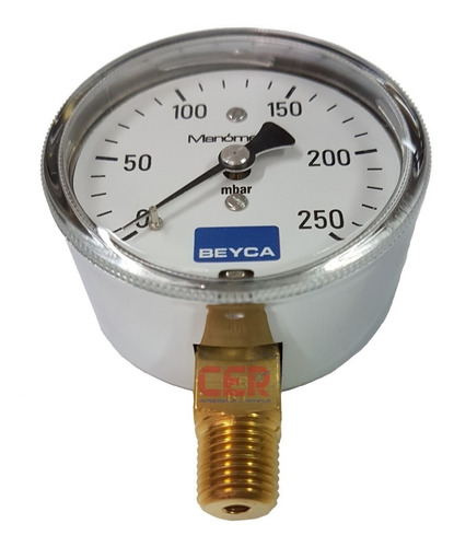 Manómetro 250 Milibar Mbar 63mm Rosca 1/4 Inf.apto Gas Beyca