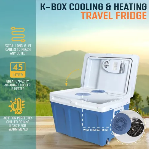 K-box Nevera Eléctrica Y Calentador Con Ruedas Para Coche...