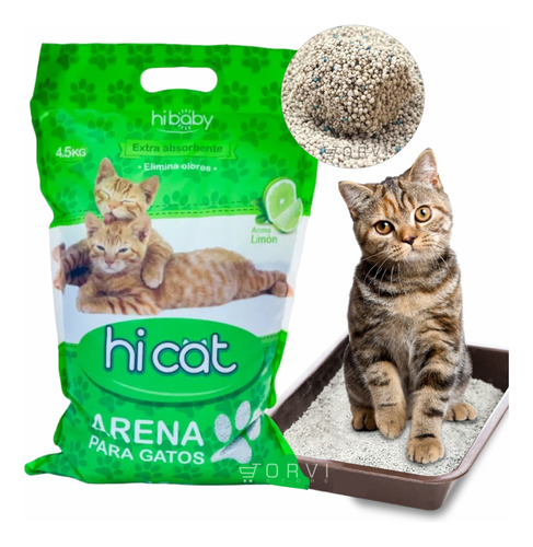 Arena Para Gatos 4,5 Kg Hi Cat Importada Excelente Calidad