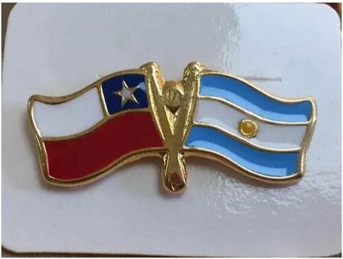 Pin Bandera Chilena Y Argentina Entrelazadas