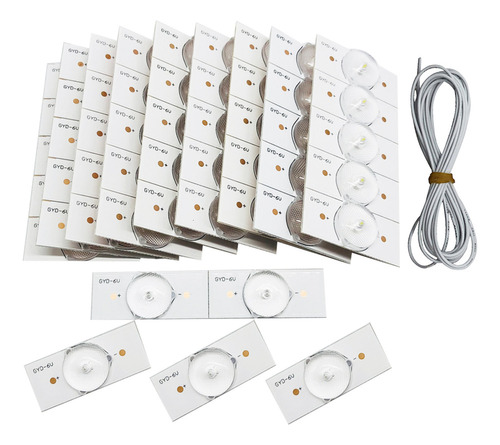 50pcs 6v Led Smd Con Lente Óptico Para Reparación Tv Led 32-