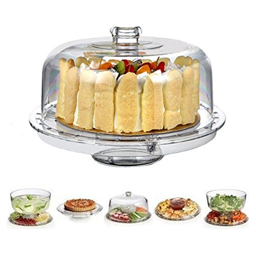 Soporte Para Pastel De Acrilico 12 Pulgadas Con Cupula Transparente